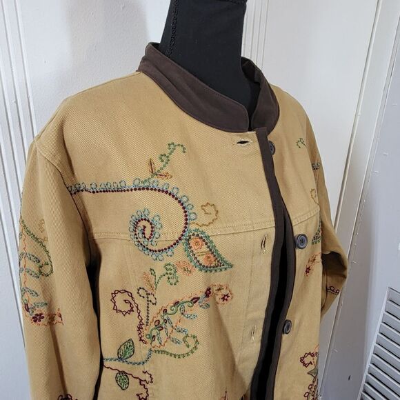 Plus Size Denim & Co. Embroidered Jacket - Picture 6 of 11